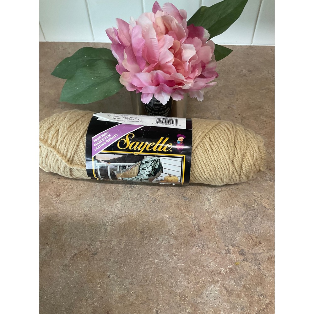 Caron Sayelle Gold Yarn Bone 1003 Worsted Weight 4-Ply Acrylic 3.5oz Skein K3104
